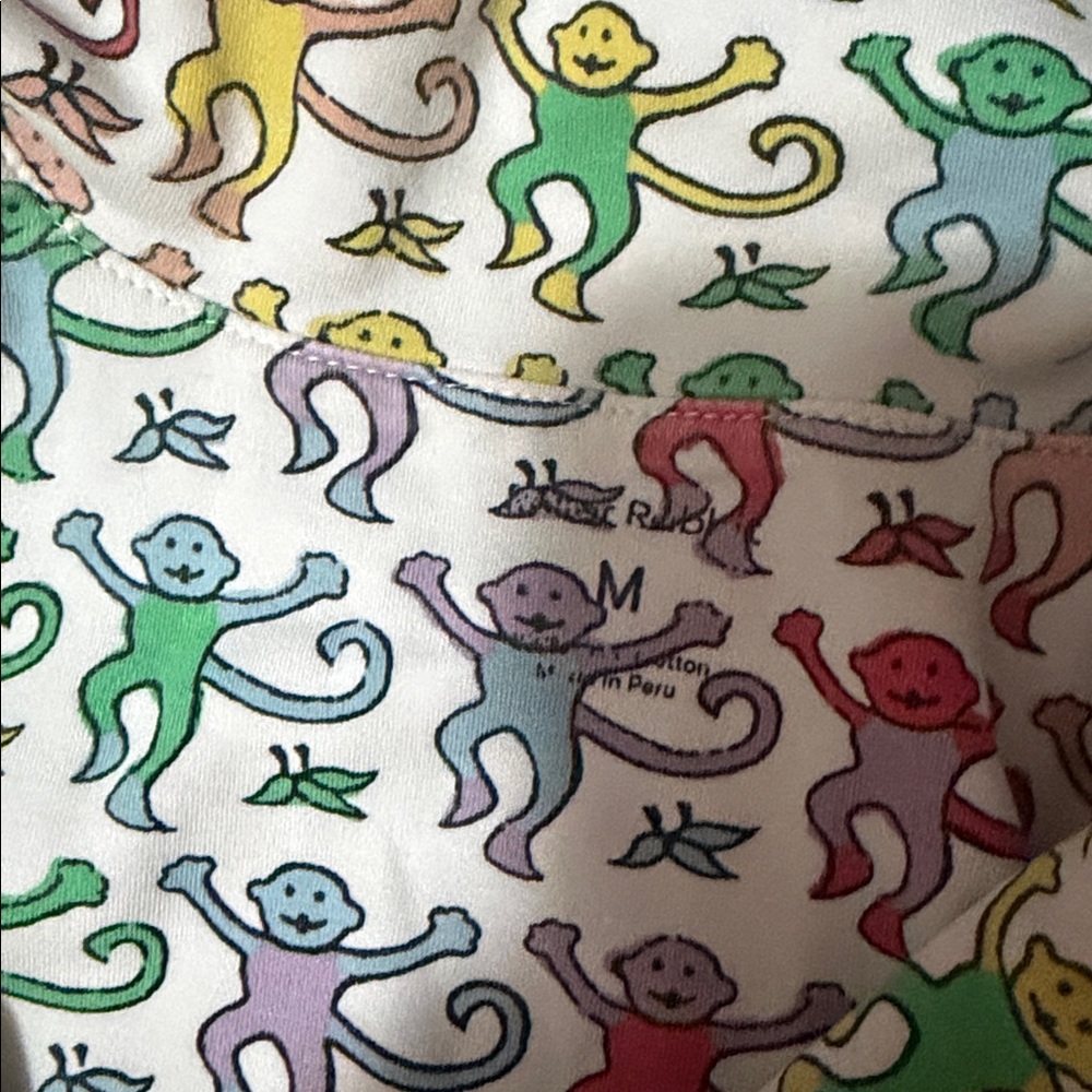 Roberta Roller Rabbit Multicolor Monkey Print Paj… - image 4